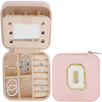 Dailygoods- Sieradenkistje met Spiegel - Organizer voor Sieraden - Waterdicht - Hoogwaardig PVC - Persoonlijk Cadeau - Luxe Binnenkant - Sieradendoos