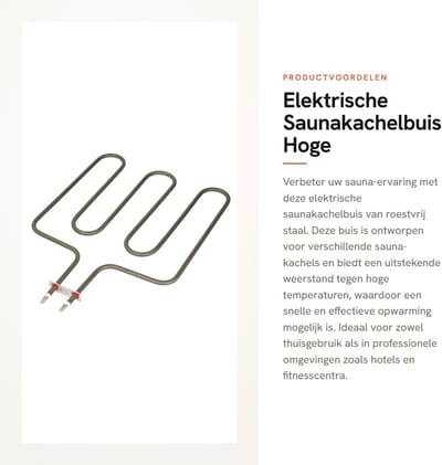 Dailygoods - Elektrische Saunakachelbuis - Hoge Temperatuurbestendigheid - Ideaal voor sauna - Roestvrij staal - Geschikt voor woningen, hotels, fitne...