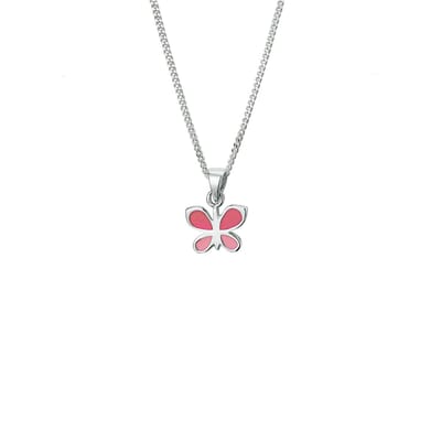 YO&NO - Ketting - Gourmet - Zilver - Vlinder - 36+4cm - Kinderen - Zilver gerhodineerd