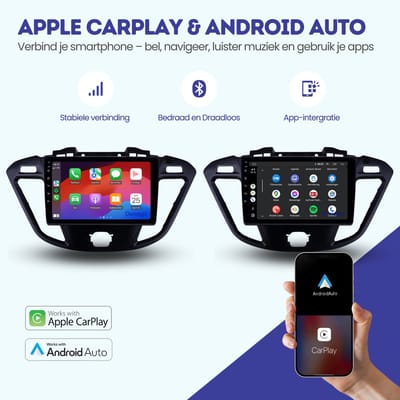 CarPlay autoradio geschikt voor Ford Transit (2013 t/m 2018) | 9 inch | Android 13 | Draadloos Apple CarPlay & Android Auto | 2GB + 32GB | QuadCore processor | Denago DNG-A166 | 2025 model | 2013 2014 2015 2016 2017 2018 | Bluetooth & Wifi