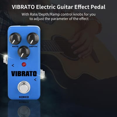 KOKKO FVB2 VIBRATO Elektrische Gitaar Effectpedaal Draagbare Gitaar Effector Vibrato Mini Enkel Elektrische Gitaar Effect blauw