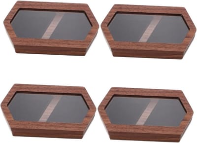 Houten Sieradendoos - Ringhouder - Sieraden Opbergen - Dubbele Ringhouder - 4 Stuks - Koffie