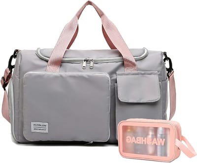 Reis Tassen Set - Sporttas Weekendtas - Korte Reizen - Waterdichte Scheiding - 55 Liter - Grijs