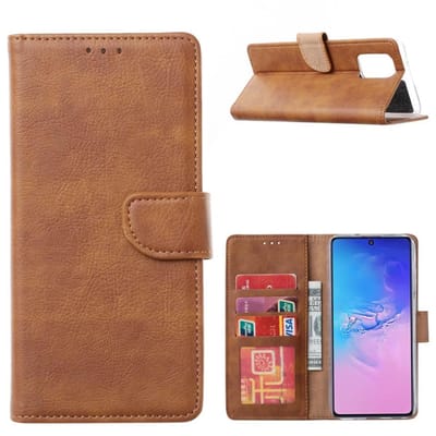 Bookcase Geschikt voor: Samsung Galaxy S20FE - Lichtbruin - portemonnee hoesje