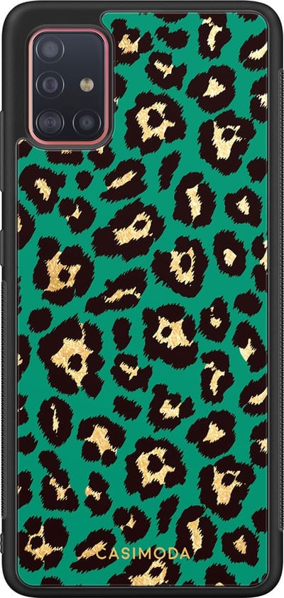 Casimoda® hoesje - Geschikt voor Samsung Galaxy A51 - Luipaard Groen - Zwart TPU Backcover - Luipaardprint - Groen