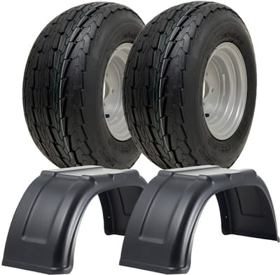20.5x8.00-10 Aanhangwagenwielen en spatborden, 4” PCD, P815, straatlegaal, 412 kg (set van 2)