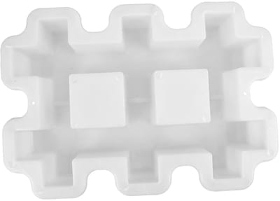 Kunststof Baksteenmal - Betonmal Tuin - Bestrating Maken - Dubbel Patroon - 46.5 x 32 x 8 cm - Wit