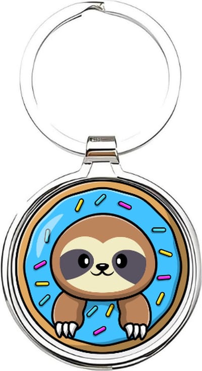 Akyol - Luiaard Sleutelhanger - luiaard - Dierenliefhebbers - sloth - zoogdier - dieren - slapen - dierentuin - safari - schattige sleutelhanger - slaapkop - sleutelhanger voor dierenliefhebbers - jungle - Boomdieren - 4 x 7,5 CM