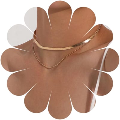 gelaagde visgraathalsband vergulde slangenketting halskettingen platte visgraat choker dunne kogelketting halsketting sieraden voor vrouwen