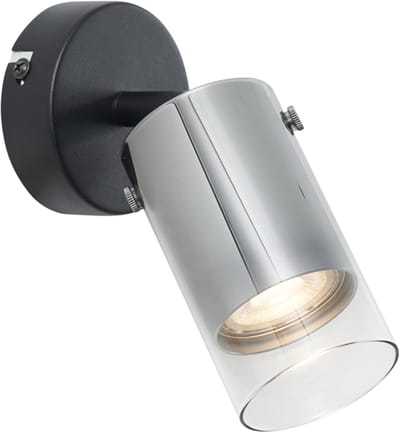 QAZQA drain - Moderne Plafondspot | Spotje | Opbouwspot - 1 lichts - Ø 8 cm - Gunmetal - Woonkamer | Slaapkamer | Keuken