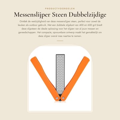 Dailygoods- Messenslijper Dubbelzijdig 400/600 Grit - Slijpsteen - Opvouwbaar Ontwerp - Gemakkelijk te Gebruiken - Voor Keukengereedschap - Geschikt voor Outdoor