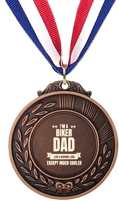 Akyol - i am a biker dad like a normal dad except much cooler medaille bronskleuring - Vader - motorrijders - cadeau vader