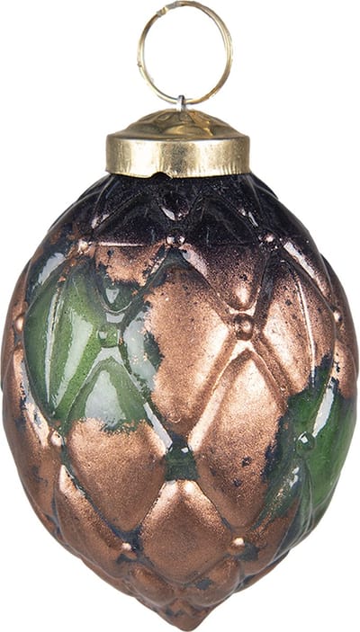 Clayre & Eef Kerstbal Overig Ø 7 cm Groen Glas Kerstballen
