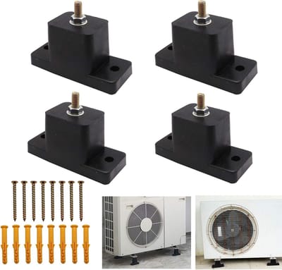 Rubberen Trillingsdempers - Schokabsorberende Pads - Apparaten Dempen - Universele Pasvorm - 4 Stuks - Zwart