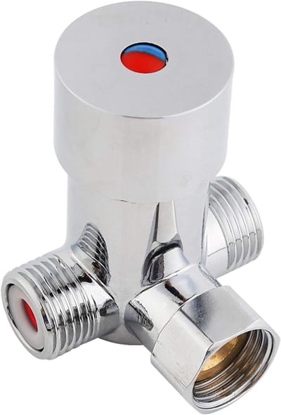 Thermostatische mengkraan voor warm en koud water met terugslagkleppen en temperatuurregelaar, 20m3/h debiet