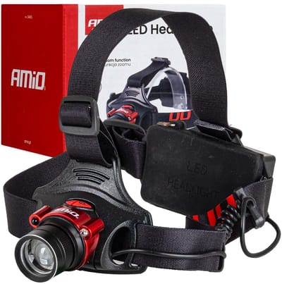 AMiO LED Hoofdlamp T6 3600mAh Met Bewegingssensor Zoomfunctie en ABS+Aluminium Behuizing - voor Werk Outdoor en Noodsituaties