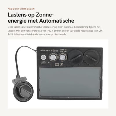 Dailygoods - Laslens op Zonne-energie met Automatische Verduistering 100 x 50 mm