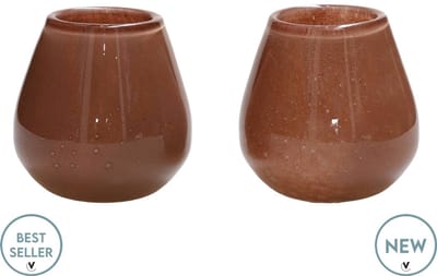 Waxinelichthouder Tasman Elite - XSmall - Taupe - Set van 2 - Ø12,5 x H11,5 cm