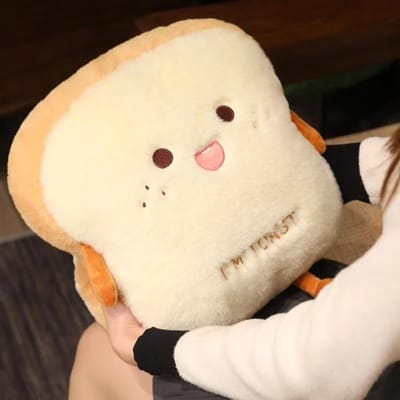 35 x 45 cm gesneden brood pluche kussen, grappig toast brood gevuld kussen, betoverend pluche toast brood hand warmer geweldige cadeaukeuze voor kinderen en volwassenen