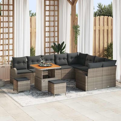 vidaXL Tuin Sofa Set 12 st 11-Aantal zitplaatsen Grijs