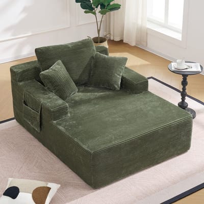 Komhtom Bank - Corduroy - met Kussens en Opbergruimte - Comfortabel Design