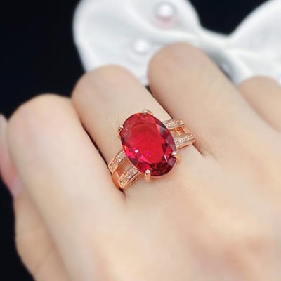 POMOiii Rose Goud Kleur Huwelijksceremonie Feestring Vrouwelijke Geometrische Vorm ZirkoonTemperament Steen Stijlvolle Accessoires voor Vrouwen Adjustable Opening