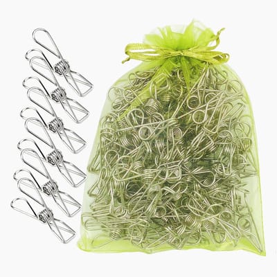 Dailygoods- Wasknijpers 100 Stuks - Roestvrij Staal - Duurzaam - Sterke Grip - Multifunctioneel - Ideaal voor Waslijn en Snackzakken - Klemmen
