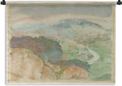 Wandkleed Edgar Degas - Landscape - Schilderij van Edgar Degas Wandkleed katoen 90x67 cm - Wandtapijt met foto