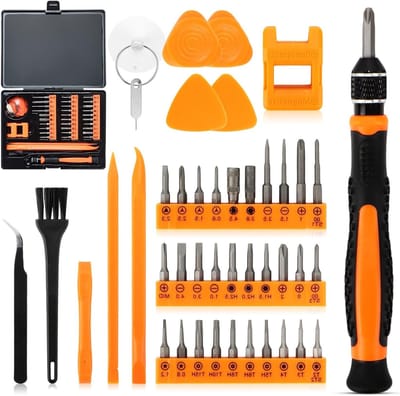 Precisie Schroevendraaierset van 42 Stukken, RVS Mini Reparatietools met Opbergdoos voor iPhone, Laptop en Brillen