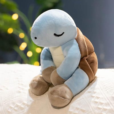 18CM 4 Kleuren Schattige Schildpad Pluche Babypop Gevulde Schildpad Pluche Speelgoed Cartoon Lief Dier Verjaardagscadeau voor Kinderen Meisjes blauw