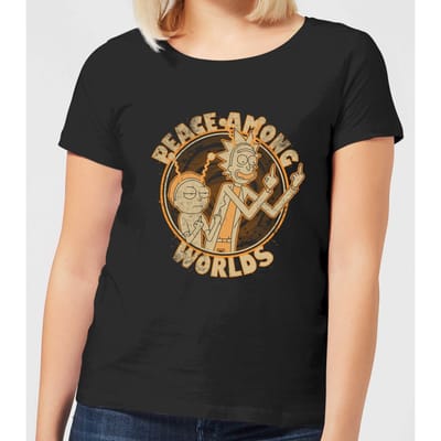 Rick and Morty Peace Among Worlds Dames T-shirt - Zwart - S
