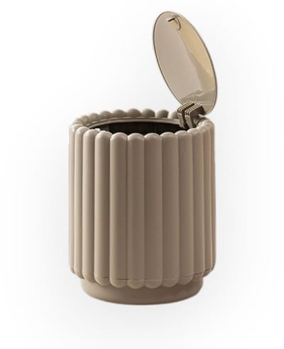 Kleine Bureau Prullenbak Met Drukklep – Compacte Afvalbak Voor Op Het Bureau – Ruime Opening – Eenvoudig Schoon Te Maken – 12,5×15 Cm – 1 Stuk – Donkergrijs