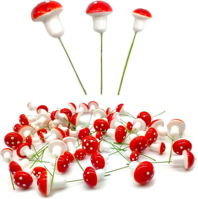 60 Stuks Mini Paddestoel Decoratie voor Tuin en Planten - Schattige DIY Miniatuur Paddestoelen voor Micro Landschappen en Bloempotten