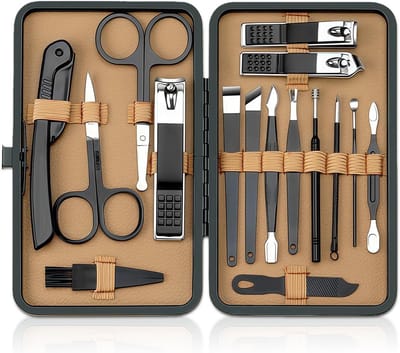 Pincetten en knippers - Gereedschap set - Persoonlijke verzorging - 16 delig - 16 x 14 x 2 cm