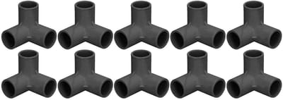 Dailygoods- Buisconnector 3 Weg T Fitting - PVC-Kunststof - Slagvast - Meubelverbindingen - Hoogglansafwerking - 10 Stuks