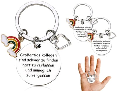 Solidchoice- Sleutelhanger Set - 2 Stuks - Afscheidscadeau - Pensioen - Hoogwaardige Legering - Duurzaam - Praktisch Aandenken - Cadeau