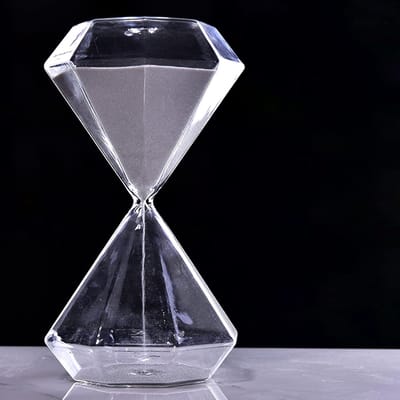 Zandloper Timer - Zandklok - Tijdsmeting - Handgemaakt Glas - 5-15-30 Min - Wit