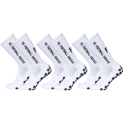3 Paires Chaussettes de Sport d'Extérieur Course à Pied Chaussettes Stretch Chaussettes Athlétiques Football Soccer Chaussettes Antidérapantes blanc
