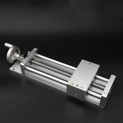 Lineaire Stage - Bewegingstafel - Precisiebewerking - Aluminium Constructie - 200mm Slag - Zilverkleurig
