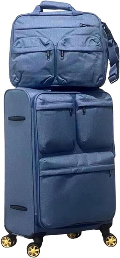 Trolleykoffer Reiskoffer Set - Bagage Koffer - Op Reis Gaan - TSA Combinatieslot - 20 inch - Blauw