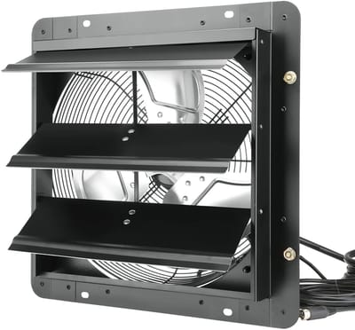 Novari - Afzuigventilator - Wandventilator - Ventilator - Krachtige luchtverplaatsing - 10 instelbare snelheden - 48x48x10.4cm