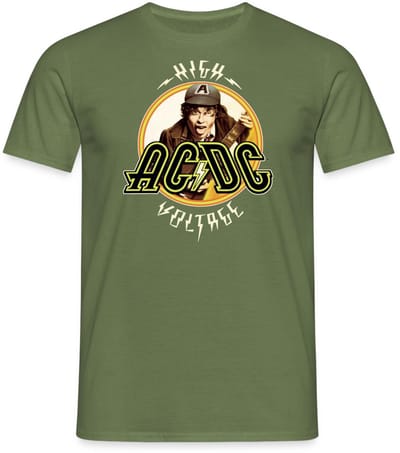 AC/DC Logo High Voltage Album Angus Young T-Shirt Heren