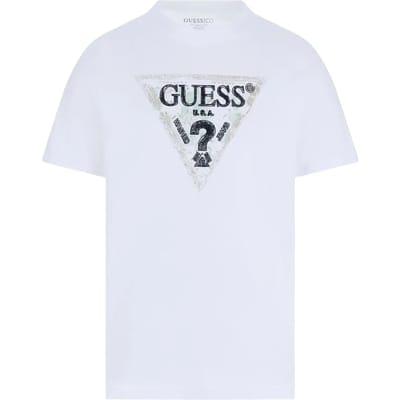 GUESS Ss Cn  Triangle Pure White Taglia: XS | Magliette basic Outlet | Uomo | Bianco