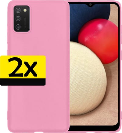 Hoesje - 2 Stuks - Geschikt voor Samsung Galaxy A03s - Sterk & Shockproof - Case Siliconen - Back Cover - Telefoon Hoes - Telefoonhoesjes - Lichtroze