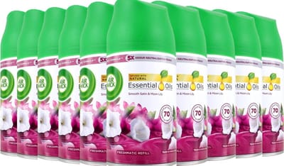 Air Wick - Max Smooth Satin & Moon Lily - Voordeelverpakking 10 x 250 ml