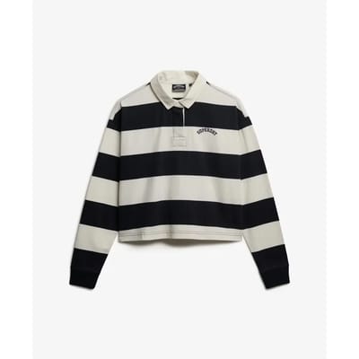 Gestreept poloshirt met lange mouwen voor dames Superdry Athletic Essentials