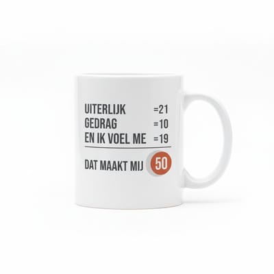 Grappige 50ste Verjaardag Mok – Humor Leeftijd Grap Koffiemok 330 ml – Perfect Cadeau