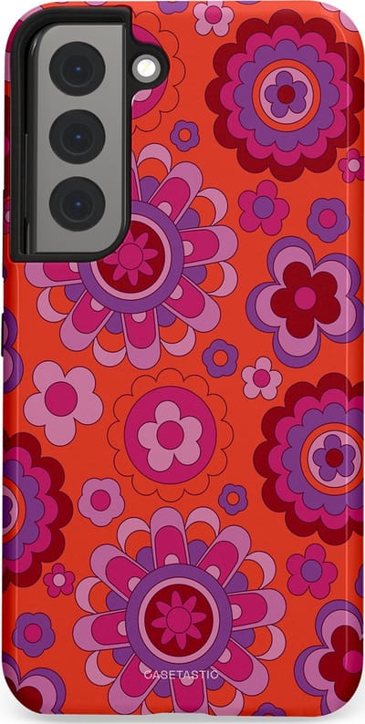 Casetastic Hoesje Geschikt voor Samsung S22 - Stijlvolle Beschermende Duo-layer Case - Retro warmte