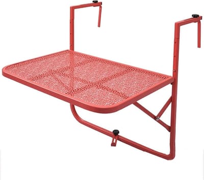 Balkon Bartafel - Opvouwbare hangtafel - Extra buitenruimte - Verstelbare hoogte - 60x40 cm - Rood