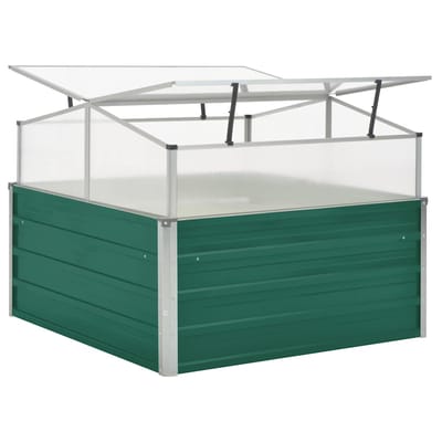 vidaXL - Tuinkas - 100x100x77 - cm - gegalvaniseerd - staal - groen